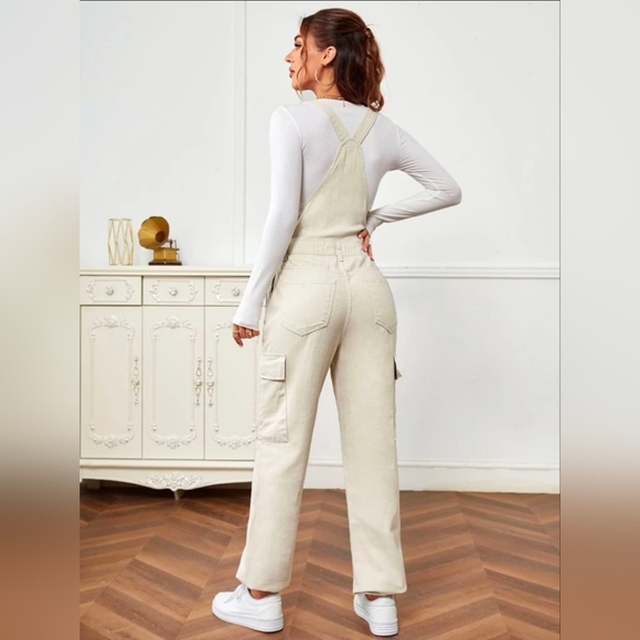 SHEIN EZwear Flap Pocket Denim Overalls Without Top Size S US 4 - Picture 4 of 14